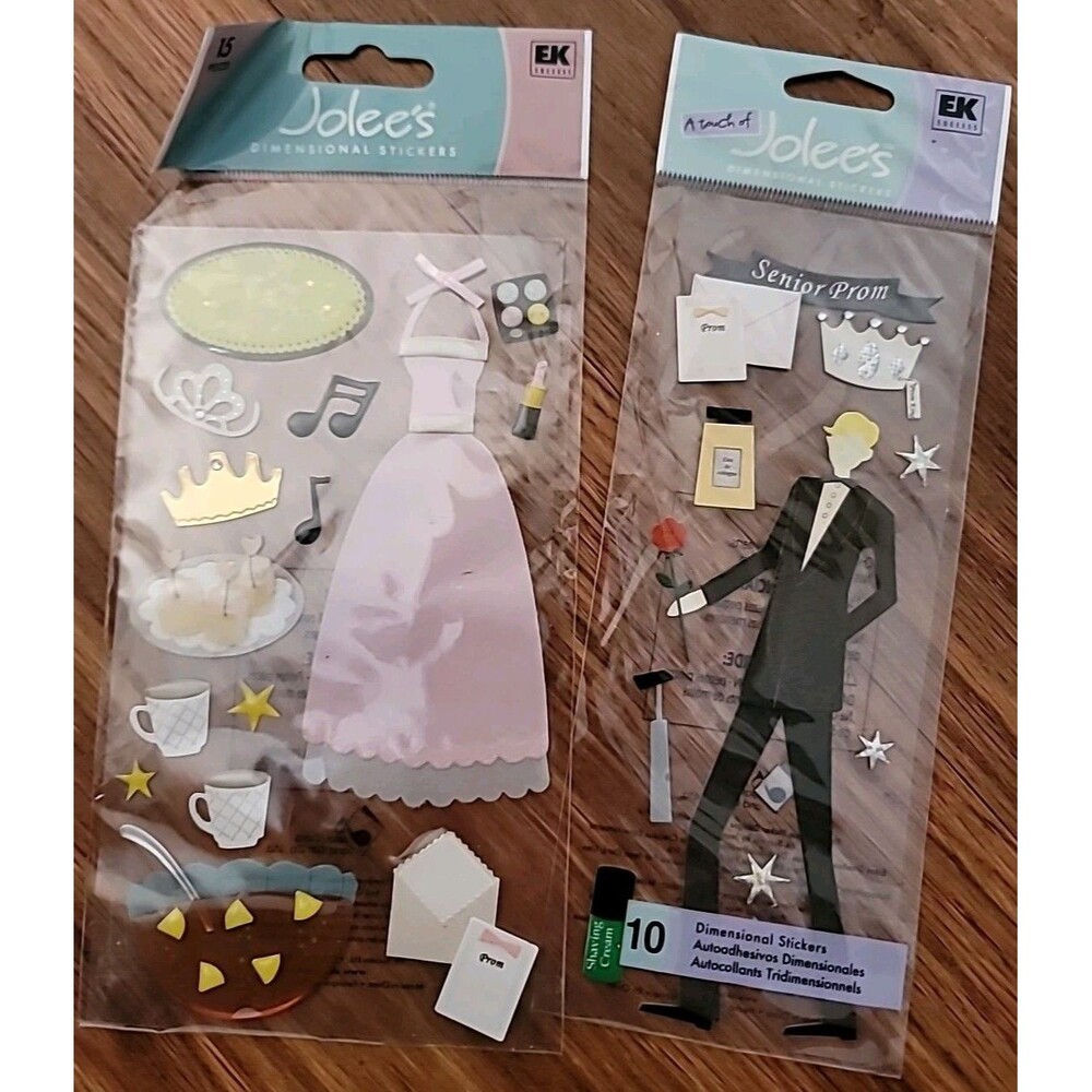 2 New Packs Jolee's Prom Dress Tuxedo Theme Stickers Crown Dance Crowns